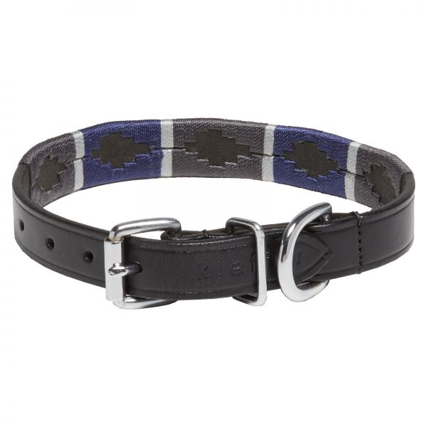 Hundehalsband Buenos Aires dunkelgrau / grau / blau